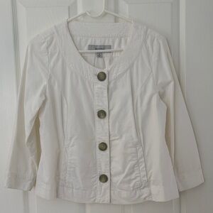 Merona White Textured Jacket - Size 8